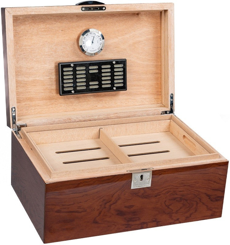 Prestige Import Group The Princeton Ebony or Bubinga Desktop Humidor 130-Cigar Spanish Cedar Lined - Image 5
