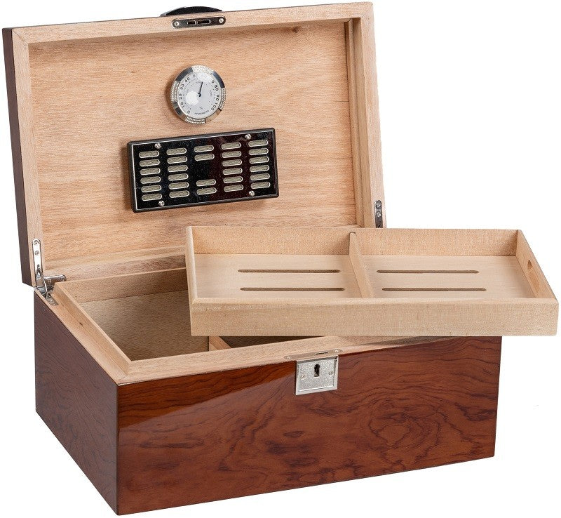 Prestige Import Group The Princeton Ebony or Bubinga Desktop Humidor 130-Cigar Spanish Cedar Lined - Image 6