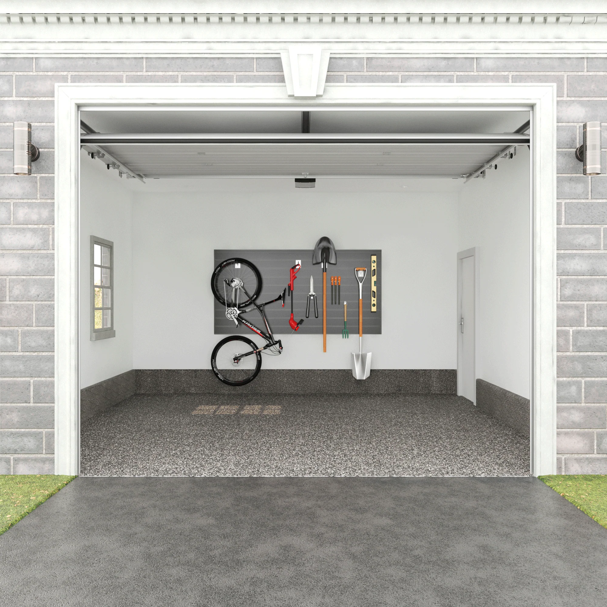 Proslat 8' x 4' PVC Wall Slatwall Mini Bundle - Charcoal - Image 4