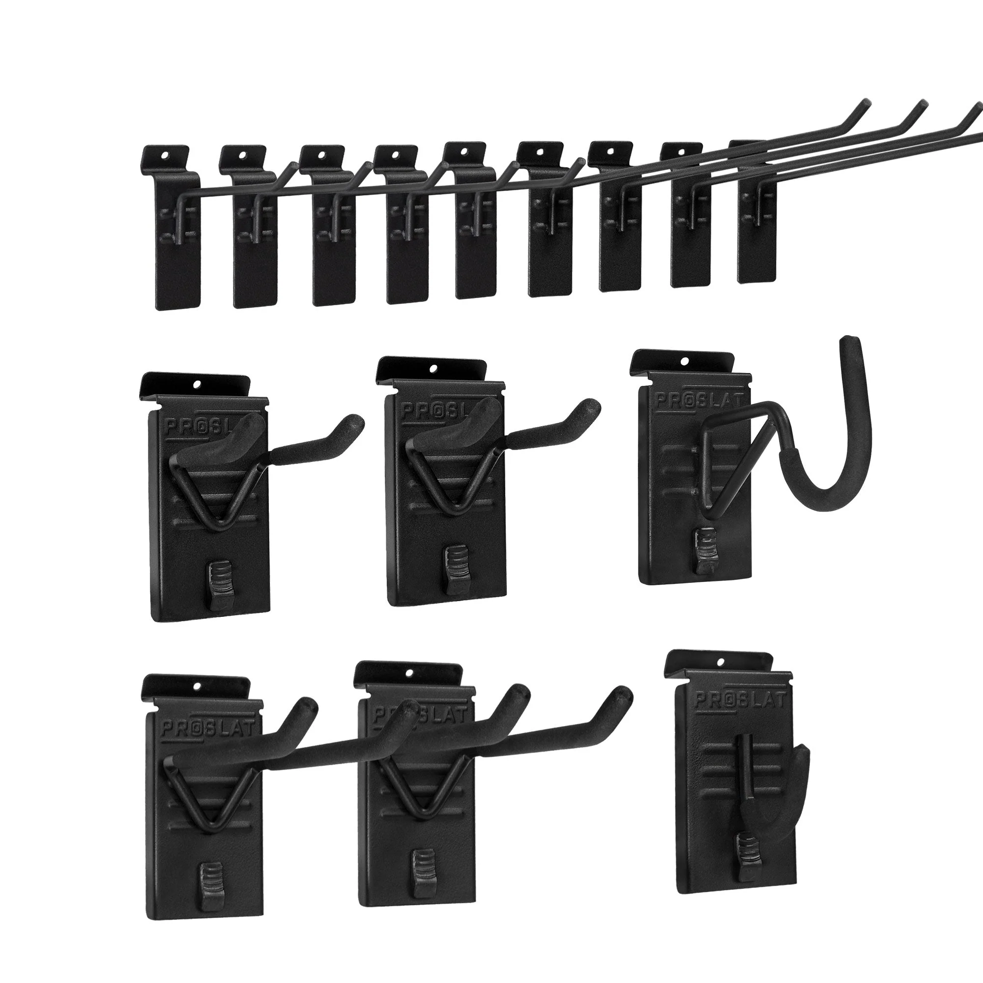 Proslat STEALTH 15-Piece Black Hook Kit for Garage Storage