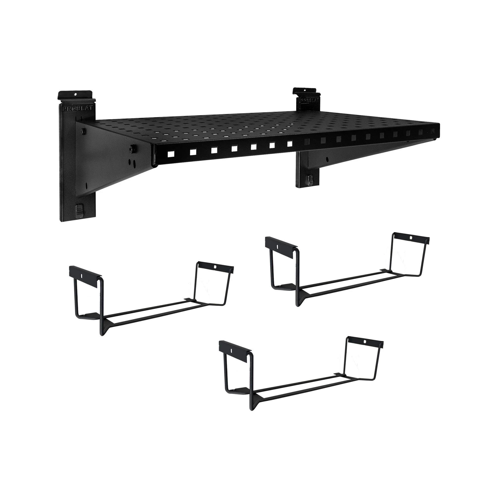 Proslat STEALTH 24 in Black Metal Shelf with Tool Holders - Image 2
