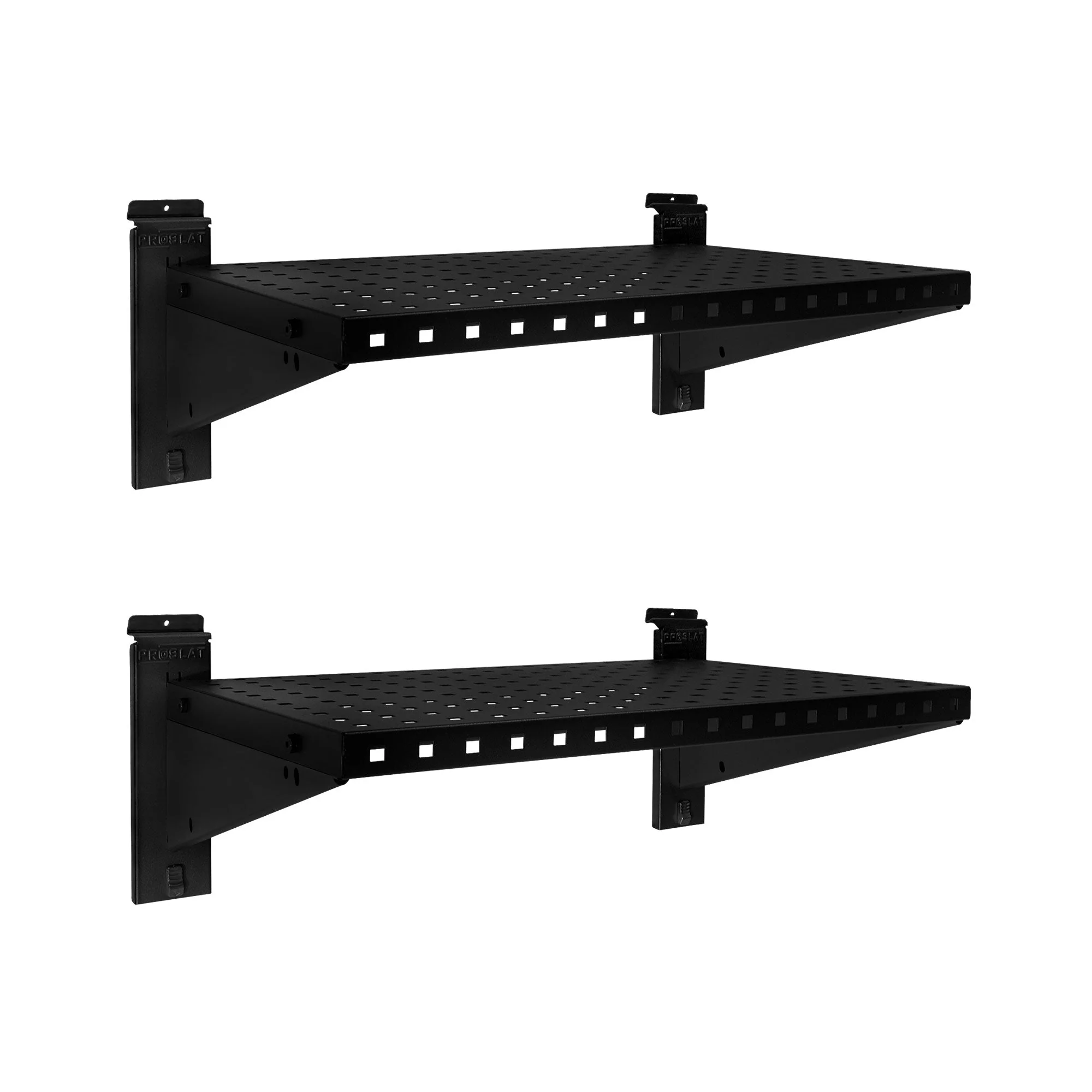 Proslat Stealth 24 in Heavy Duty Metal Shelves 2-Pack Black