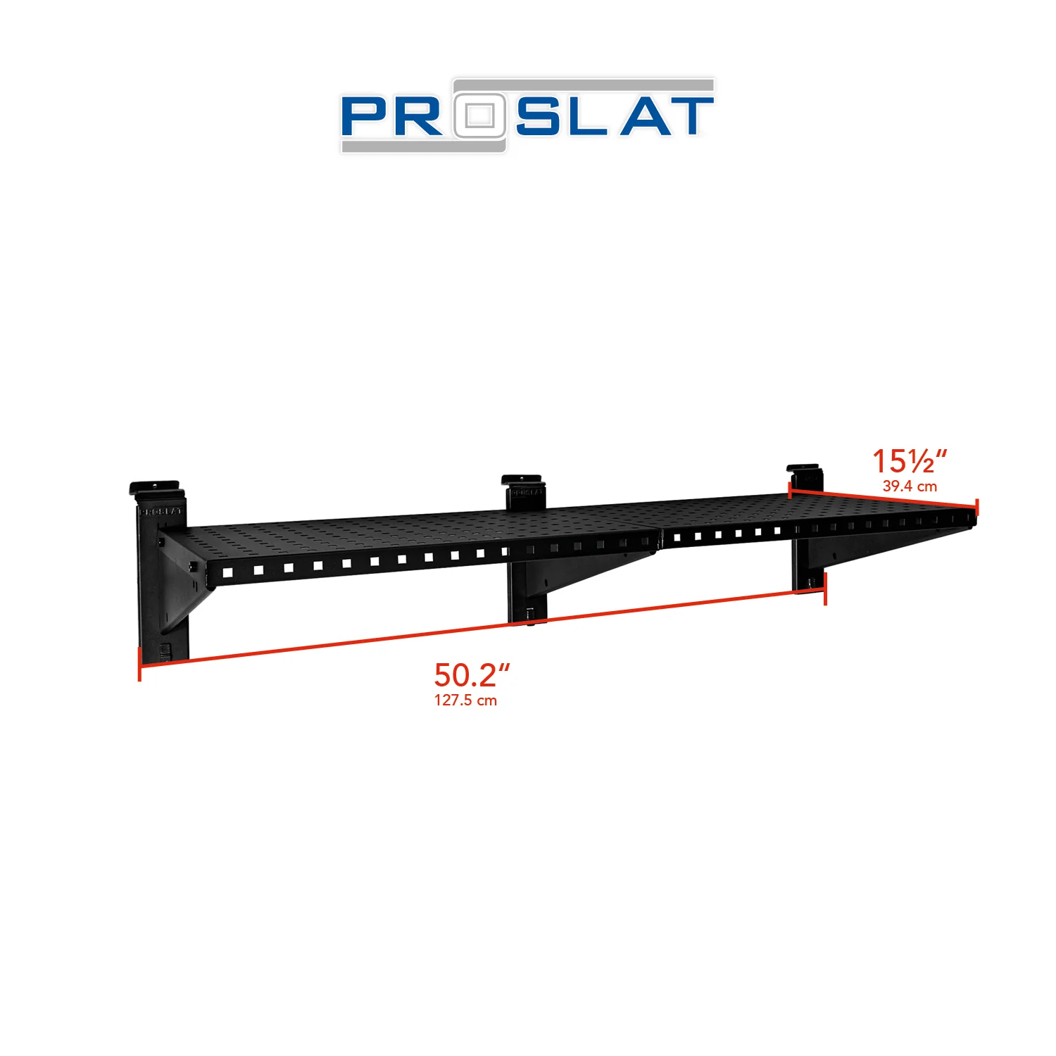 Proslat STEALTH 48 in Heavy Duty Metal Shelf Black Ventilated - Image 4