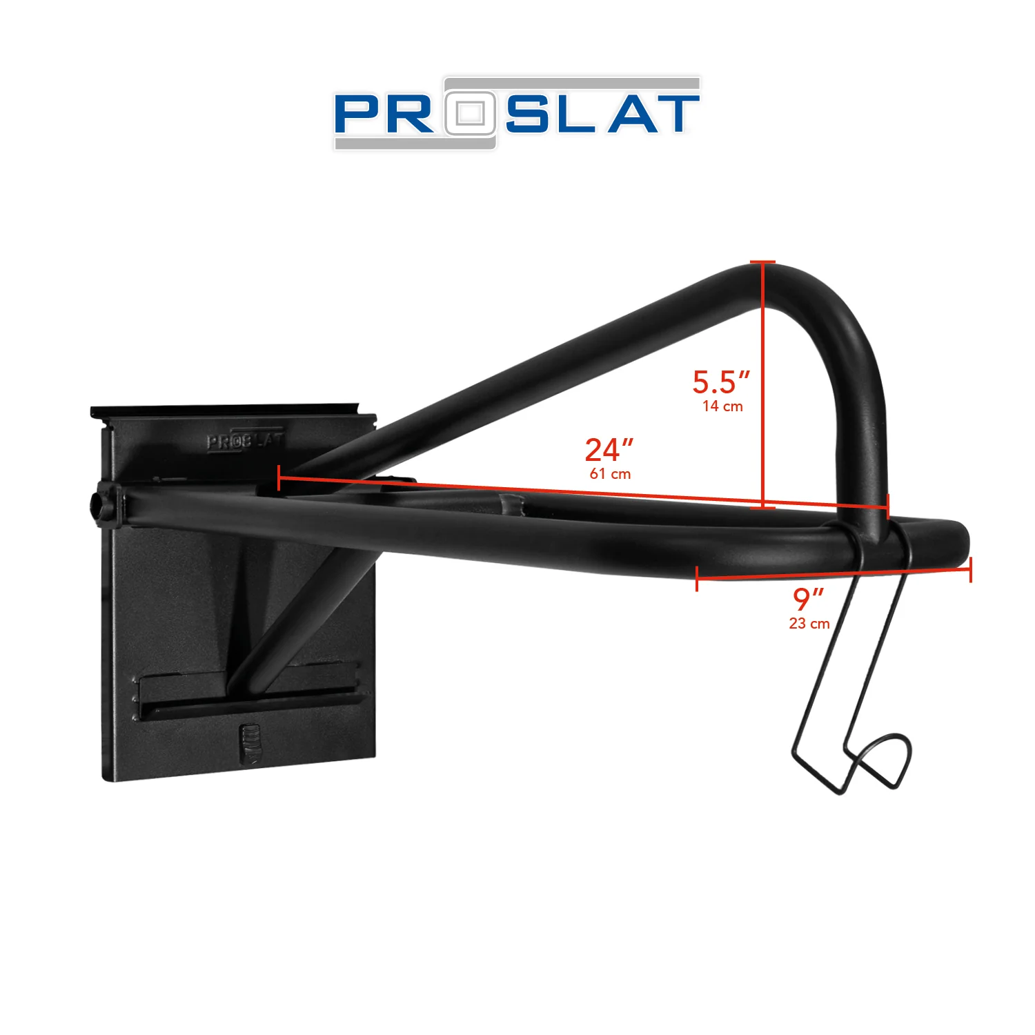 Proslat STEALTH Black Slatwall Saddle Hook with Lower Accessory Hook - Image 5