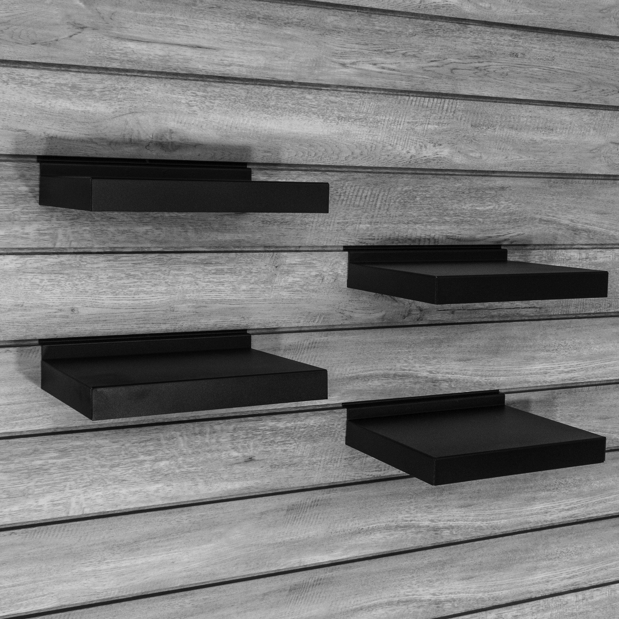 Proslat STEALTH Compact Slatwall Shelf Pack Black 4-Pack - Image 5
