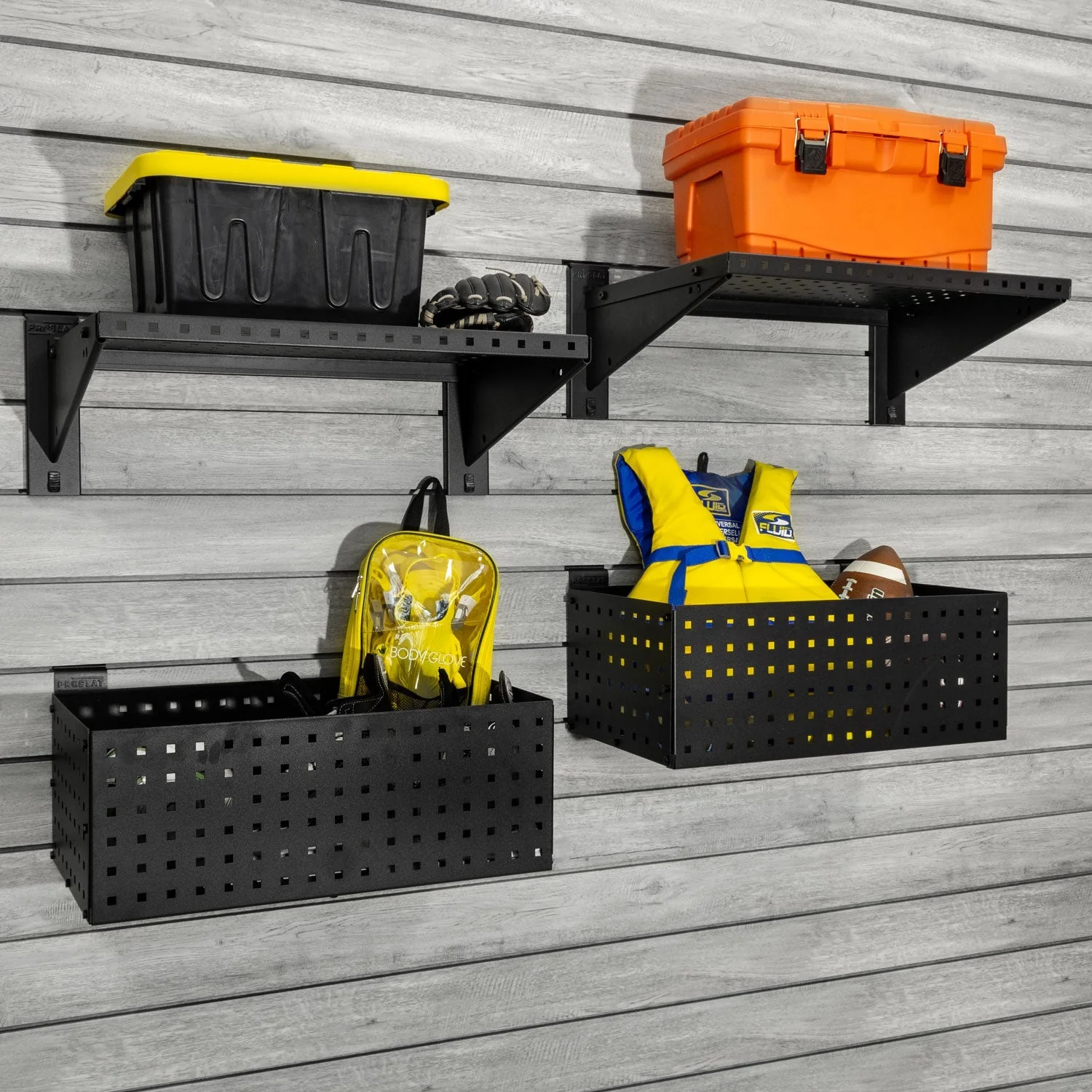 Proslat STEALTH Heavy-Duty Metal Shelf and Basket Kit in Black - Image 2