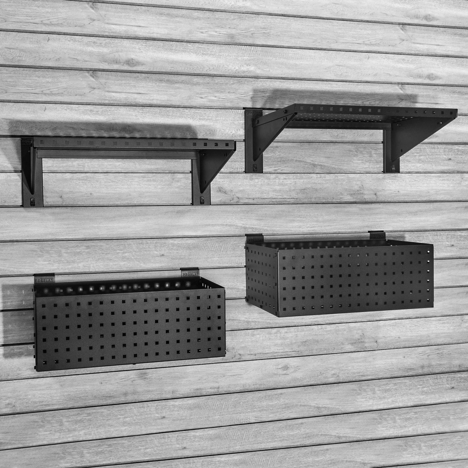 Proslat STEALTH Heavy-Duty Metal Shelf and Basket Kit in Black - Image 3