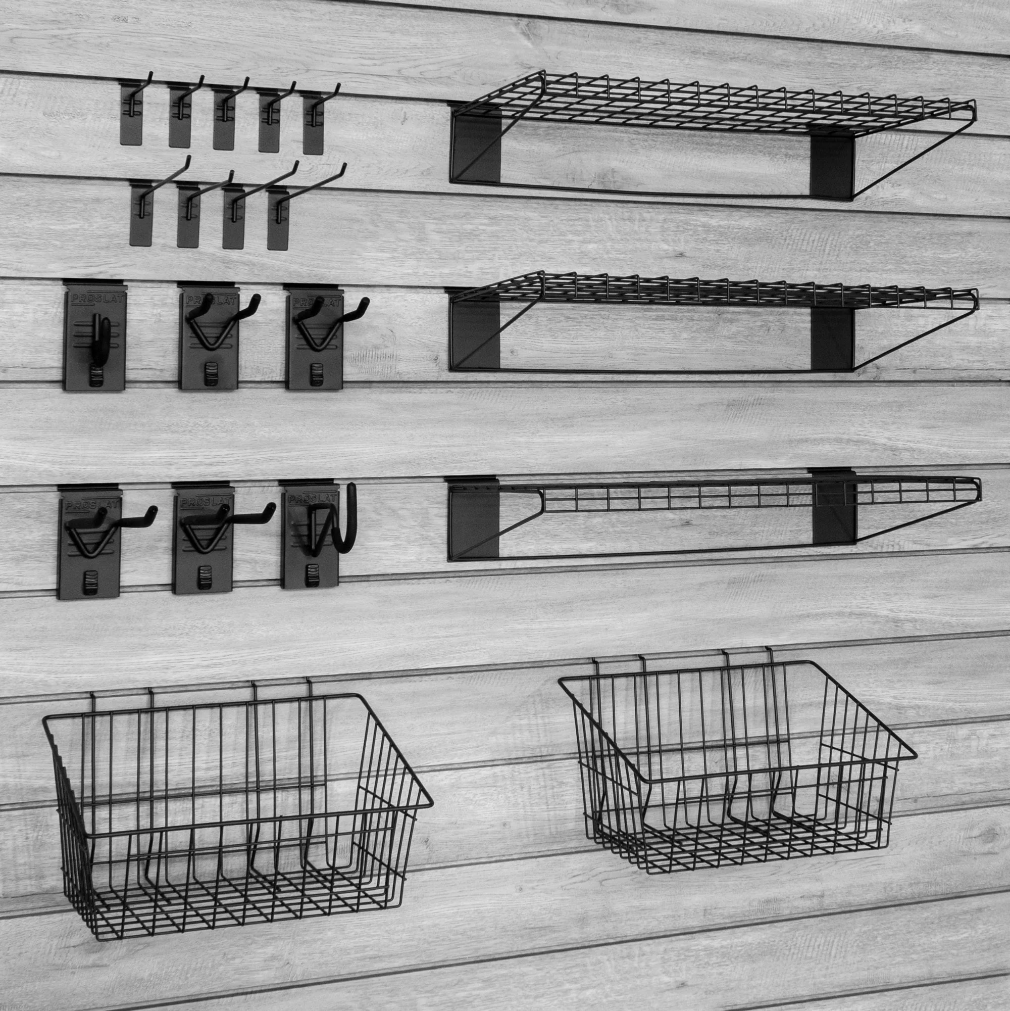 Proslat STEALTH Ultimate Bundle Kit 15 Hooks Metal Shelf Basket - Image 9