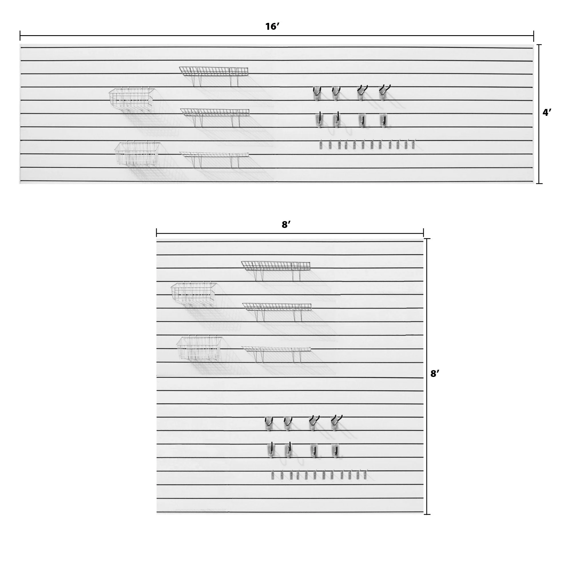 Proslat Ultimate 2 Slatwall Wall Storage Bundle - White - Image 2