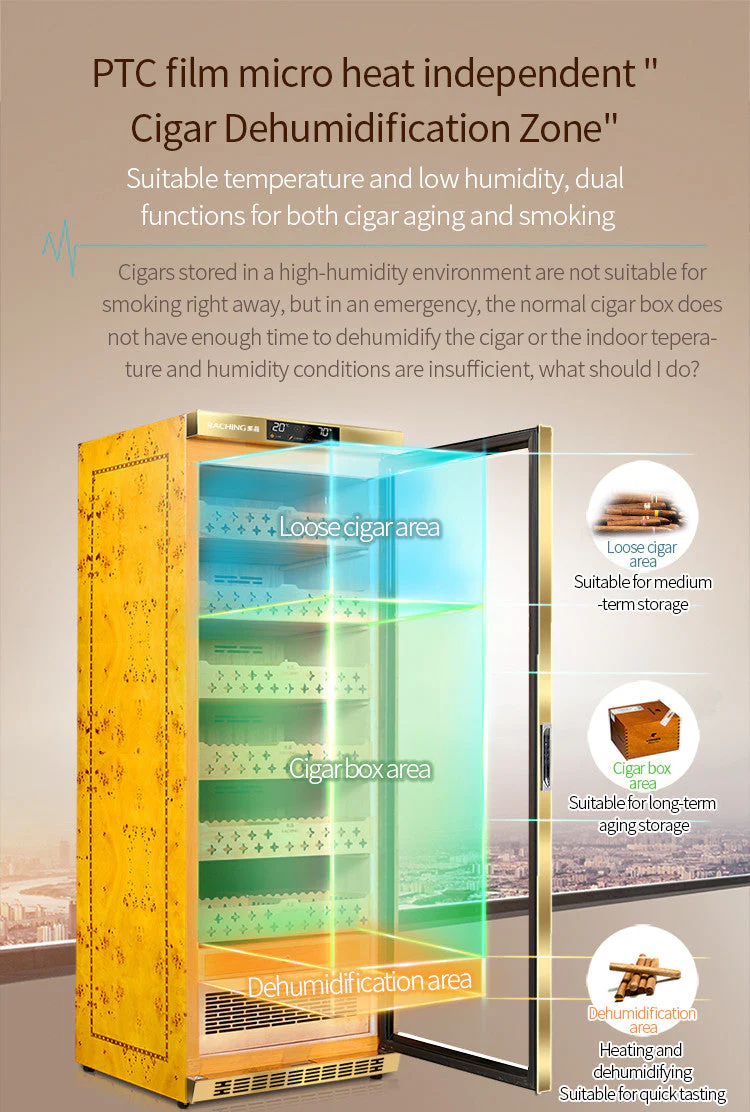 Raching MON2800A Electric Cigar Humidor Cabinet Climate-Controlled 1,500-Cigar - Image 7