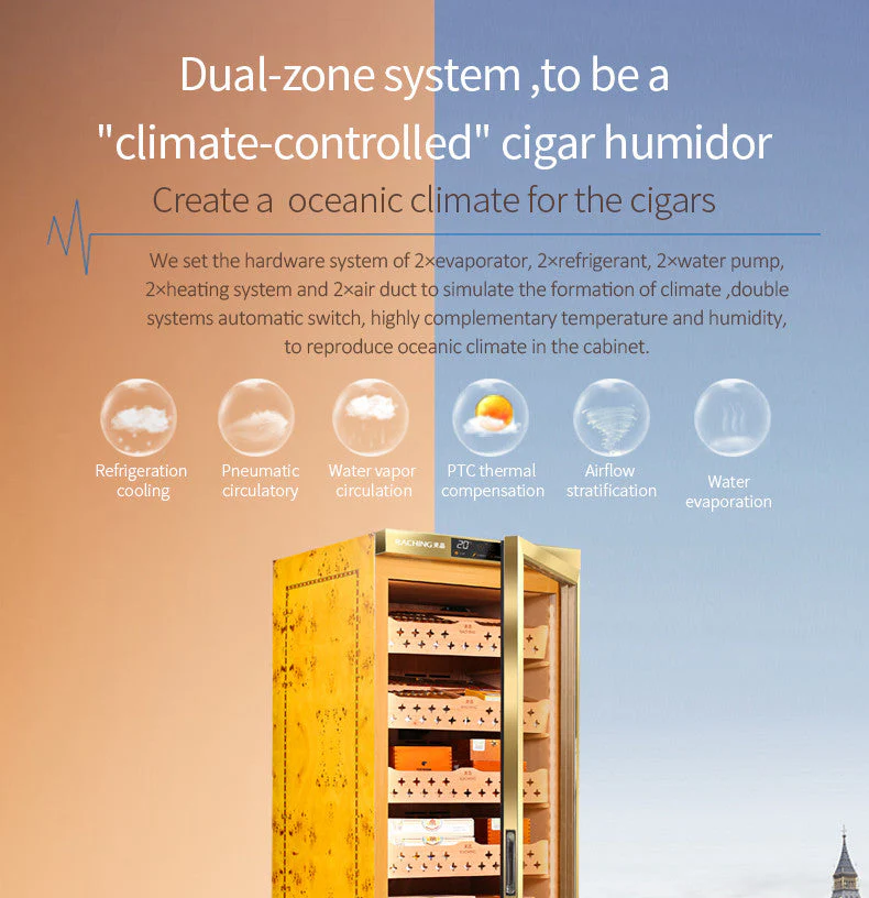 Raching MON2800A Electric Cigar Humidor Cabinet Climate-Controlled 1,500-Cigar - Image 8