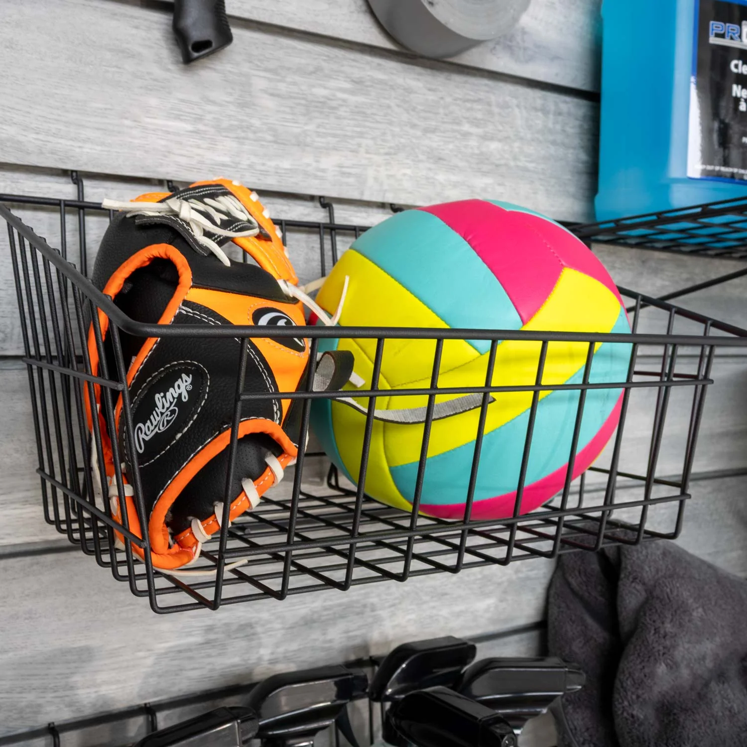 Proslat STEALTH Black Shelf and Basket Kit for Wall Storage - Image 4