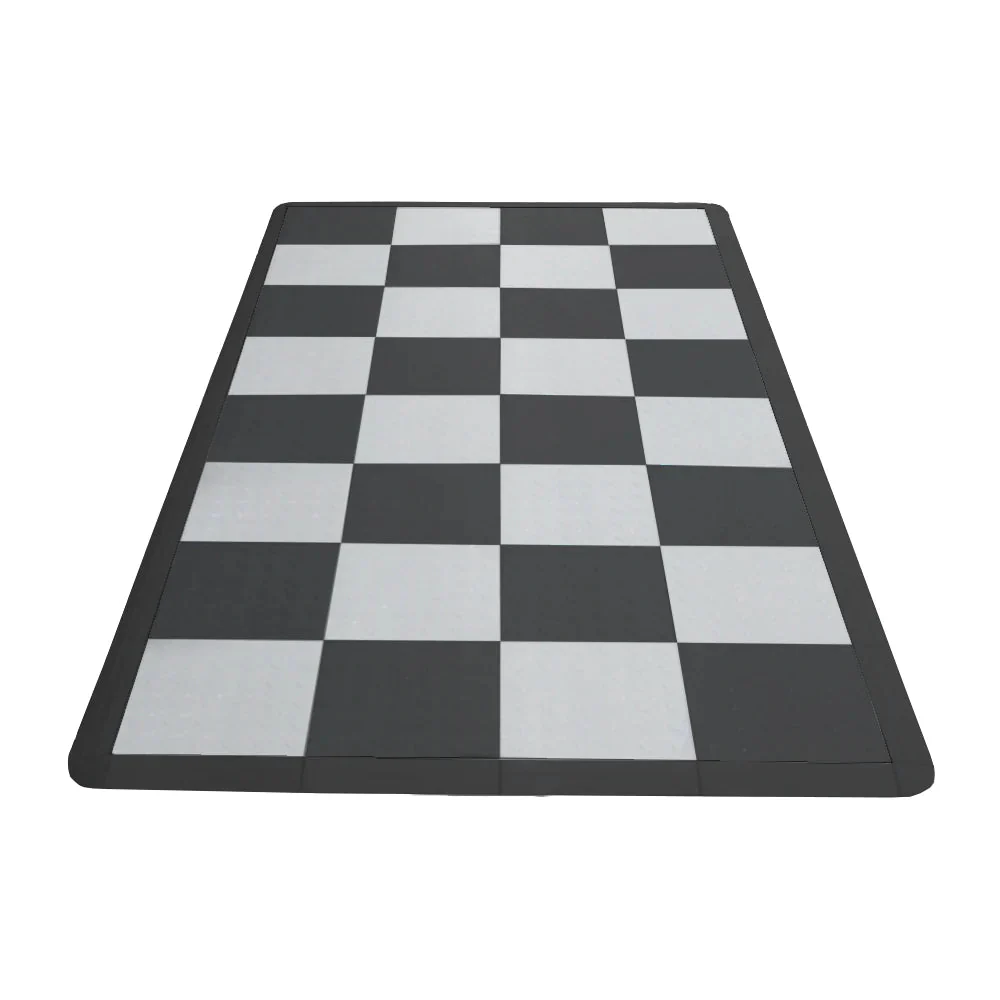 Swisstrax Diamondtrax Home Motorcycle Garage Floor Tile Mat (Jet Black / Arctic White)