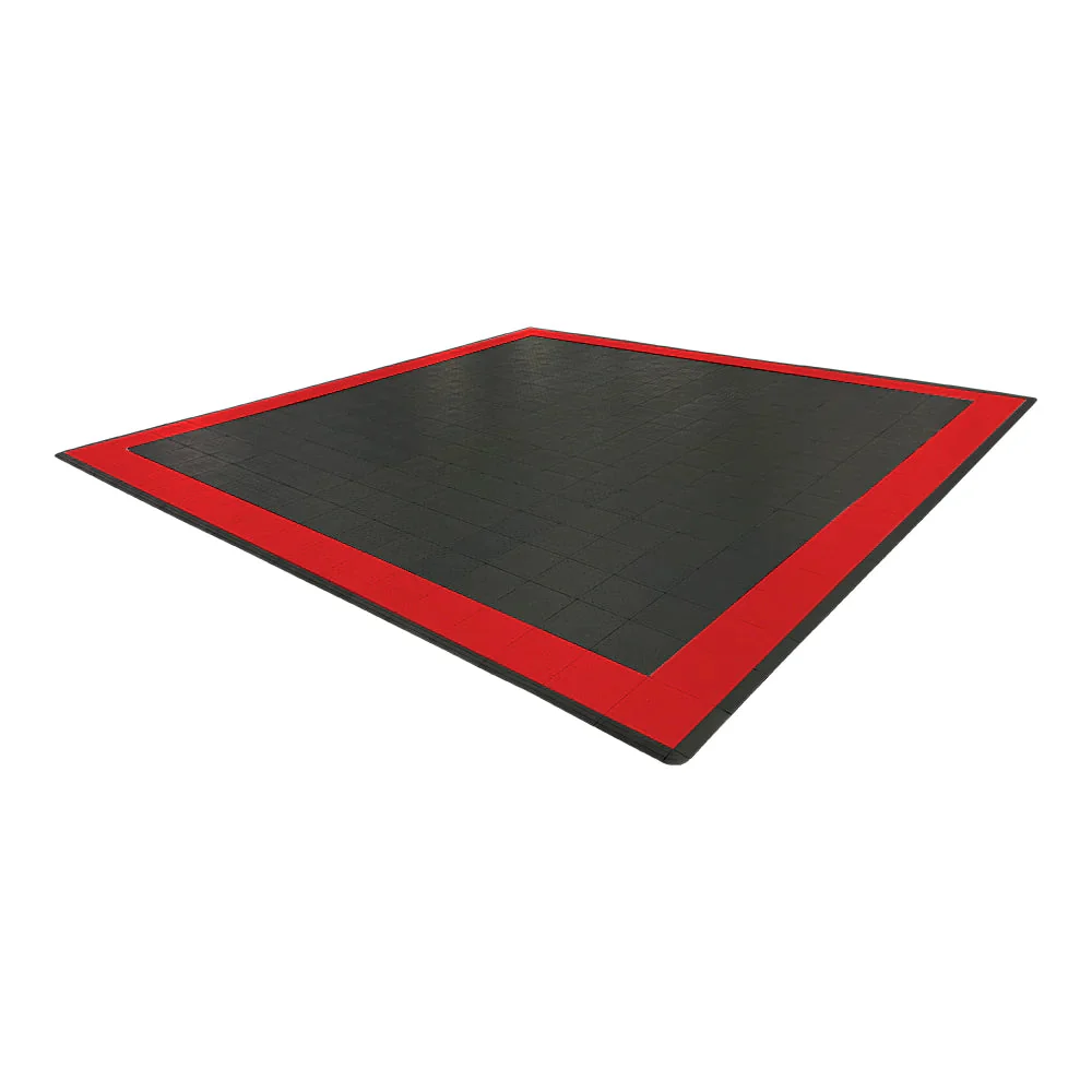 Swisstrax Diamondtrax Home Two Car Garage Floor Tile Mat (Jet Black / Racing Red)