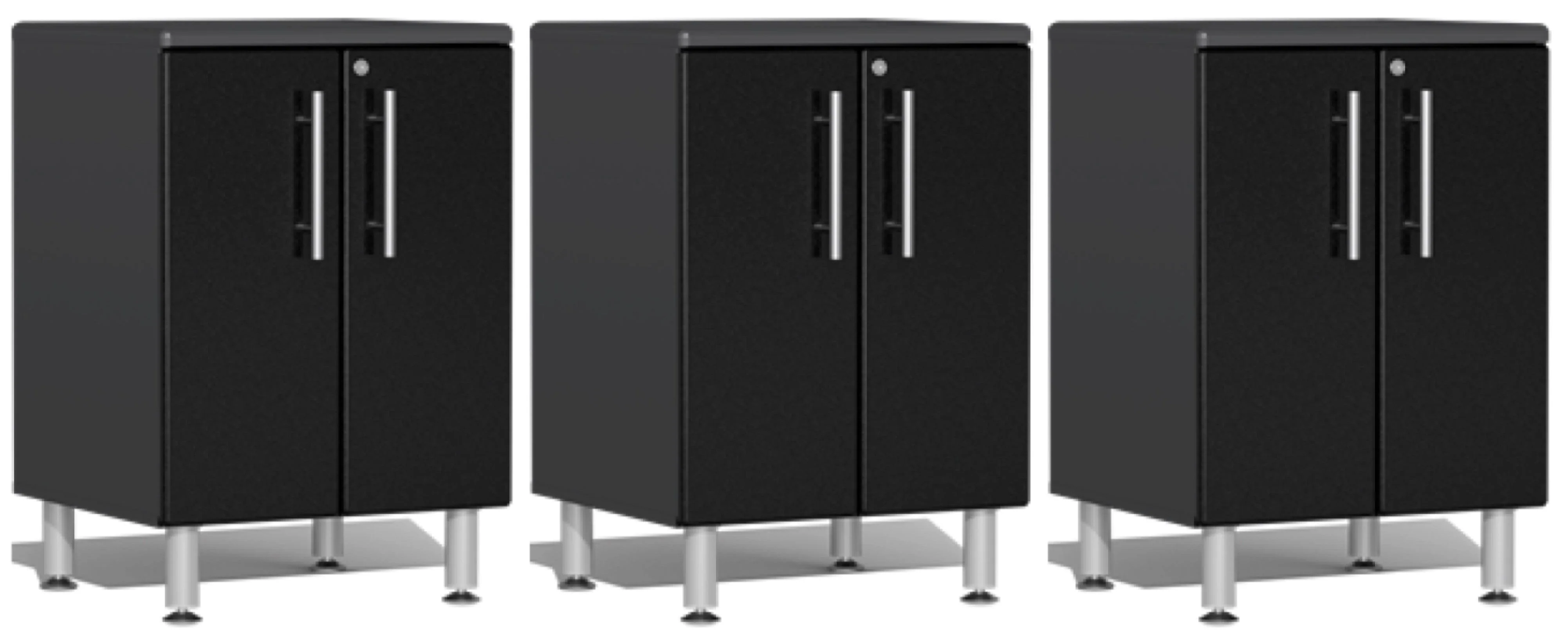 Ulti-MATE Garage 2.0 Series Black 3-Piece Door Base Cabinet Set - UG28030B