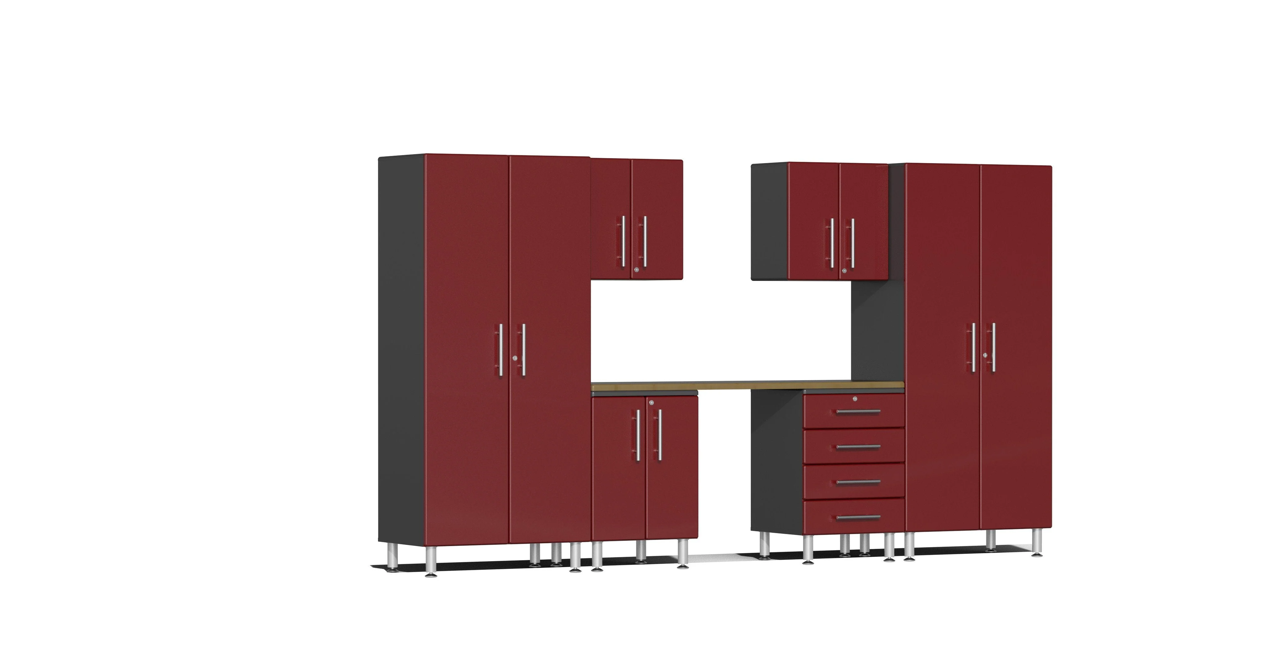 Ulti-MATE Garage 2.0 Series 7-Piece Kit with Workstation - UG24072R (Receive a FREE GearTrack with  5-Hooks - GAGP42GBEY)