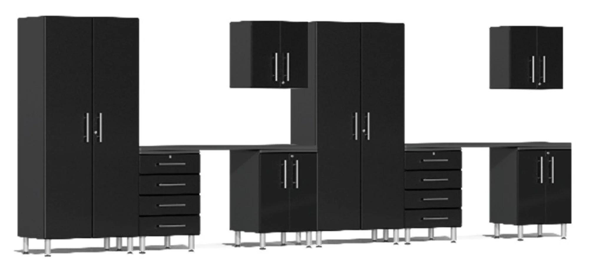 Ulti-MATE Garage 2.0 Series Black 10-Piece Set with Dual Workstation - UG24101B