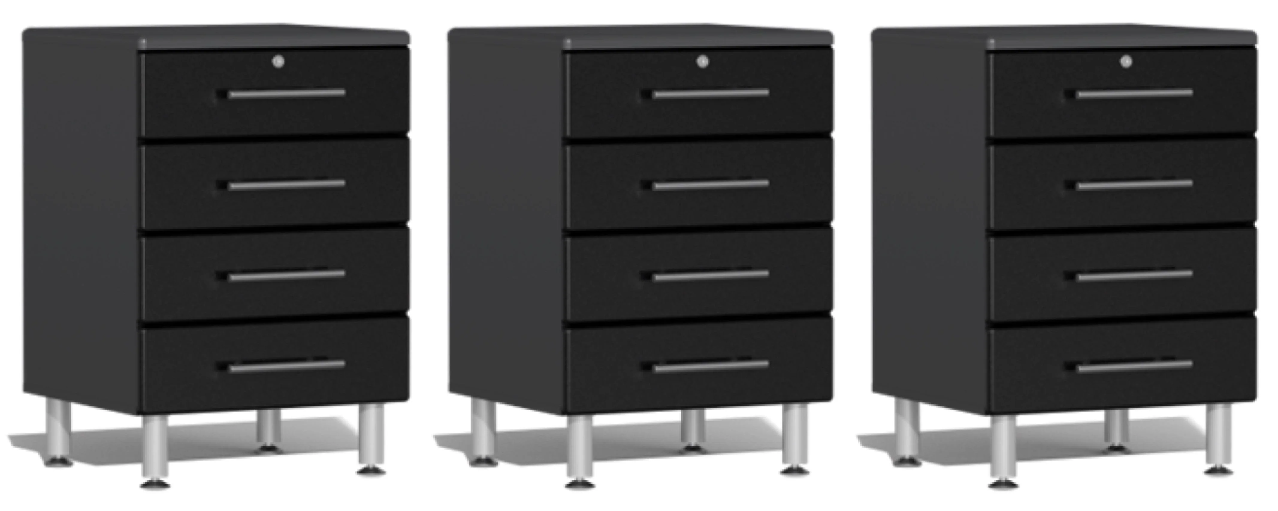Ulti-MATE Garage 2.0 Series Black 3-Piece Drawer Base Cabinet Set - UG29030B