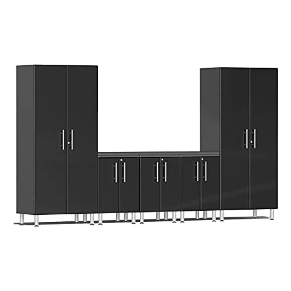 Ulti-MATE Garage 2.0 Series Black Metallic 6 PC Kit with Worktop
