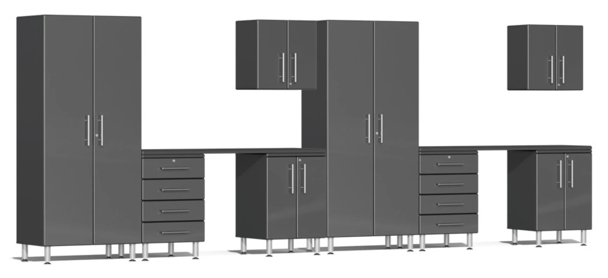 Ulti-MATE Garage 2.0 Series Grey 10-Piece Set with Dual Workstation - UG24101G