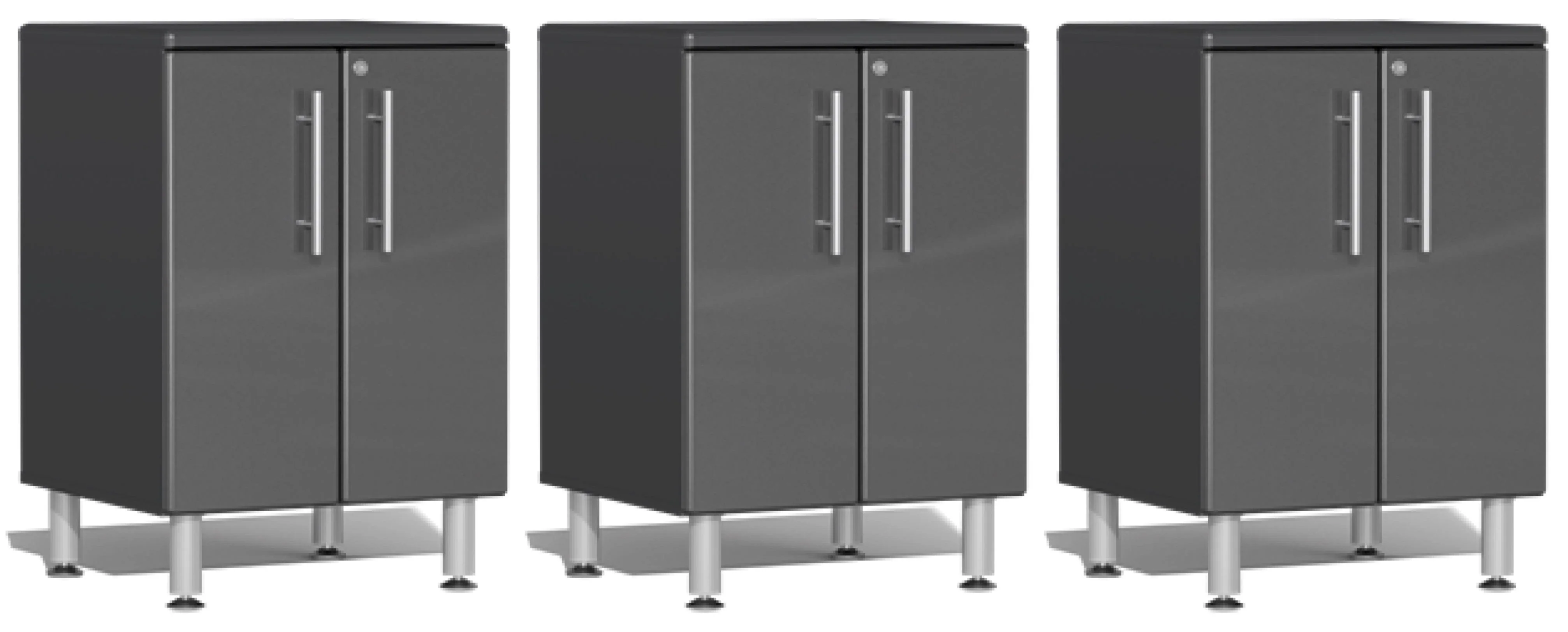 Ulti-MATE Garage 2.0 Series Grey 3-Piece Door Base Cabinet Set - UG28030G