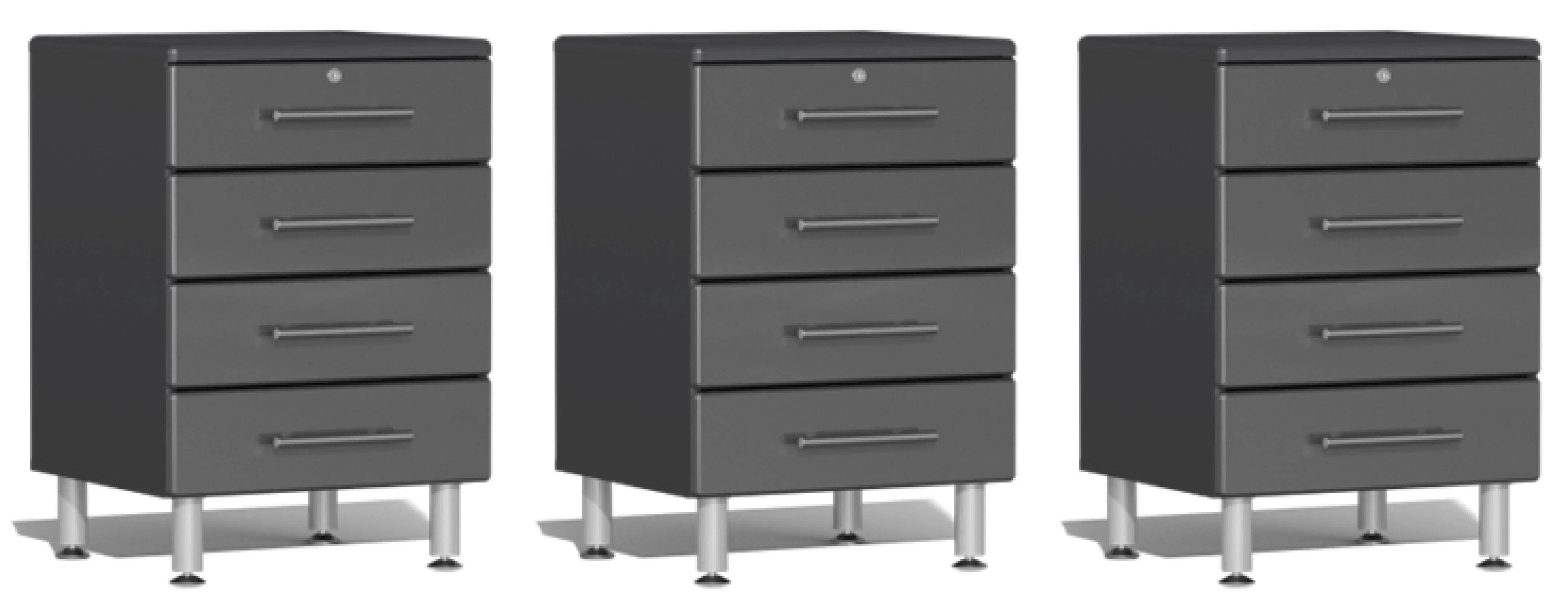 Ulti-MATE Garage 2.0 Series Grey 3-Piece Drawer Base Cabinet Set - UG29030G