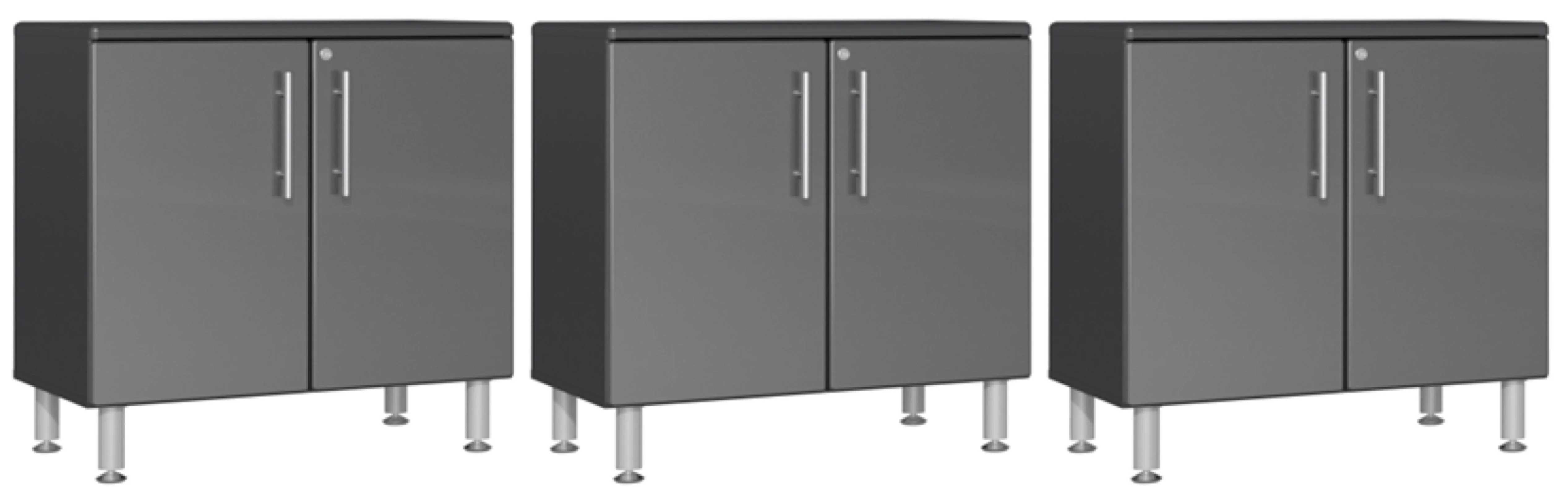 Ulti-MATE Garage 2.0 Series Grey 3-Piece Jumbo Base Cabinet Set - UG20030G