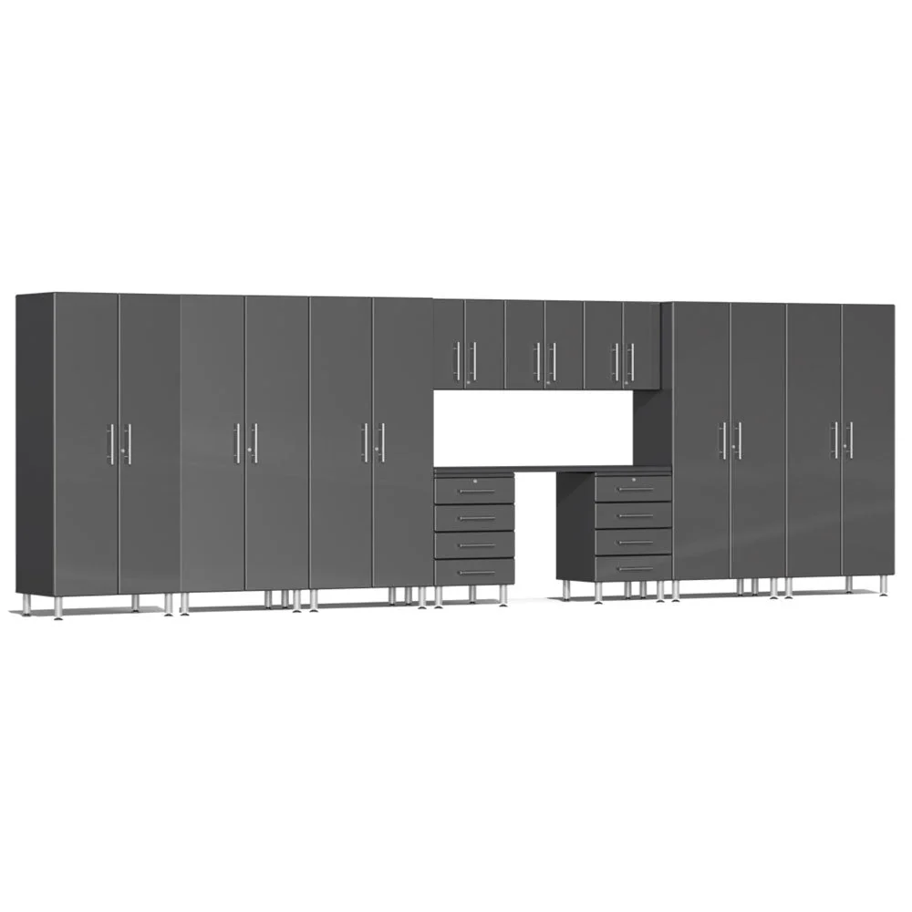 Ulti-MATE Garage 2.0 Series Grey Metallic 11 Piece Kit with Workstation