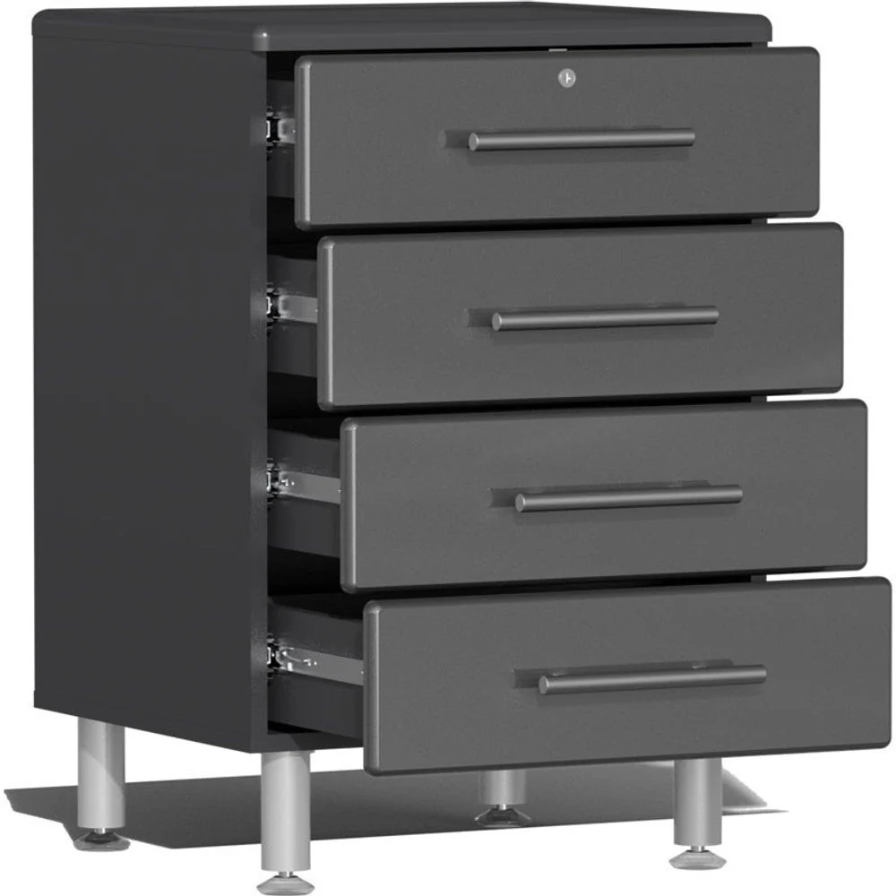 Ulti-MATE Garage 2.0 Series Grey Metallic 6-Piece Kit with Bamboo Worktop - Image 2