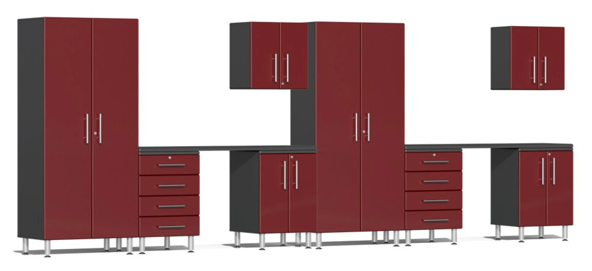 Ulti-MATE Garage 2.0 Series Red 10-Piece Set with Dual Workstation - UG24101R