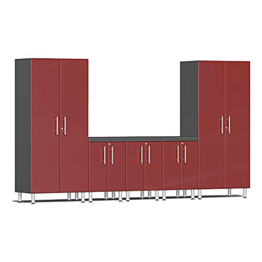 Ulti-MATE Garage 2.0 Series Red Metallic 6 PC Kit with Worktop