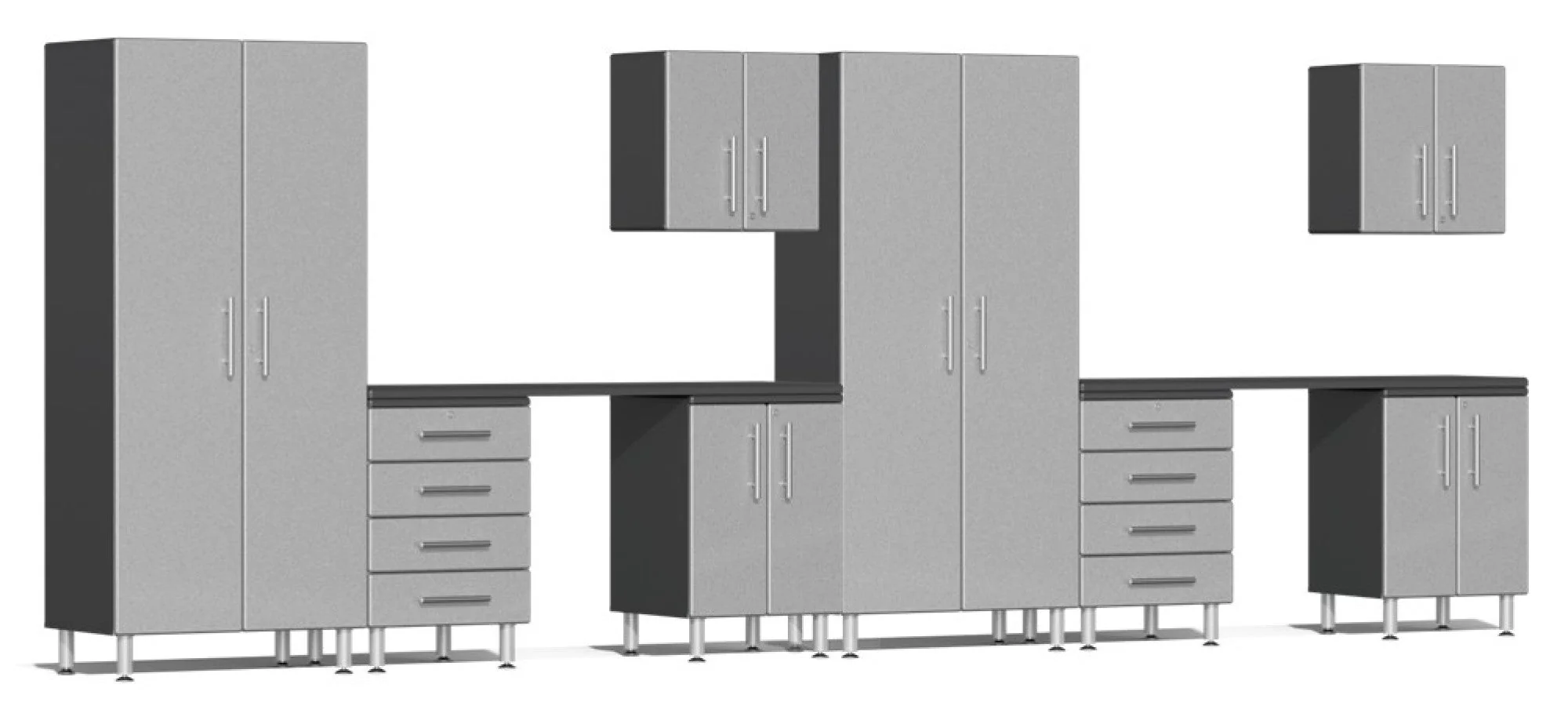 Ulti-MATE Garage 2.0 Series Silver 10-Piece Set with Dual Workstation - UG24101S