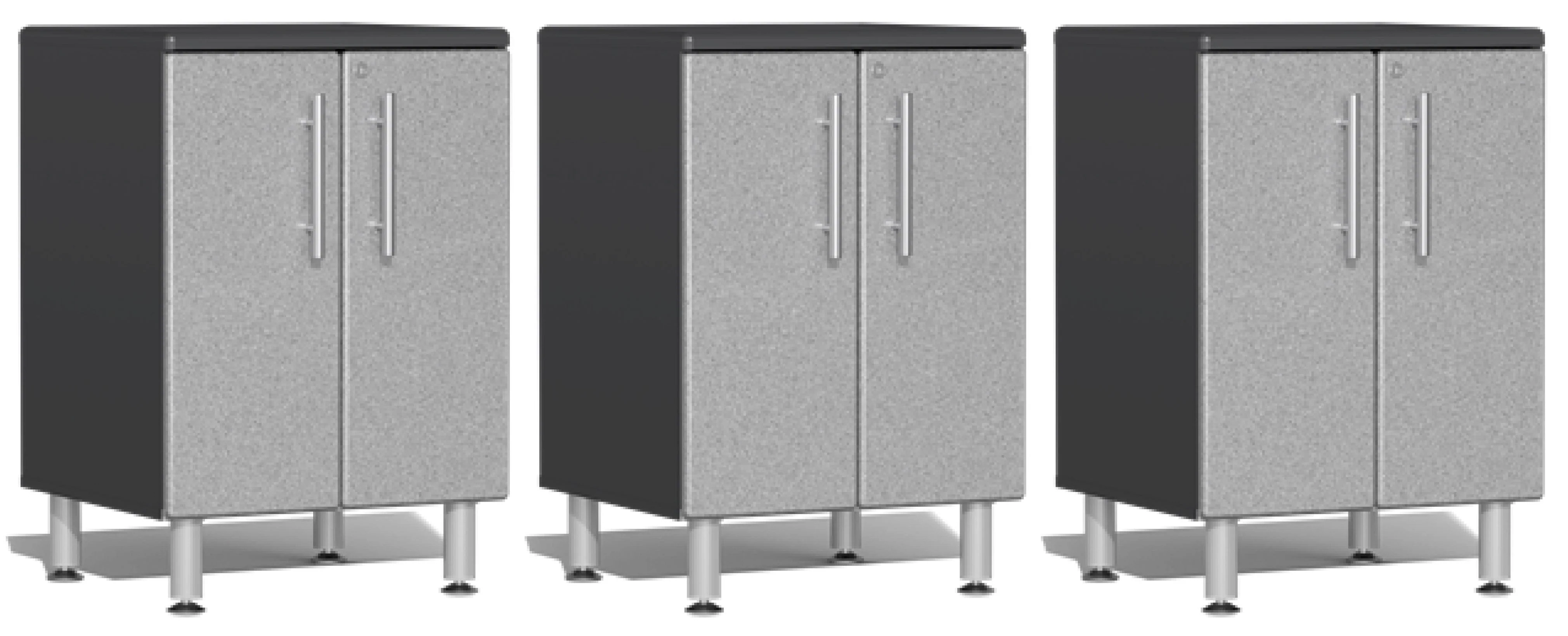 Ulti-MATE Garage 2.0 Series Silver 3-Piece Door Base Cabinet Set - UG28030S
