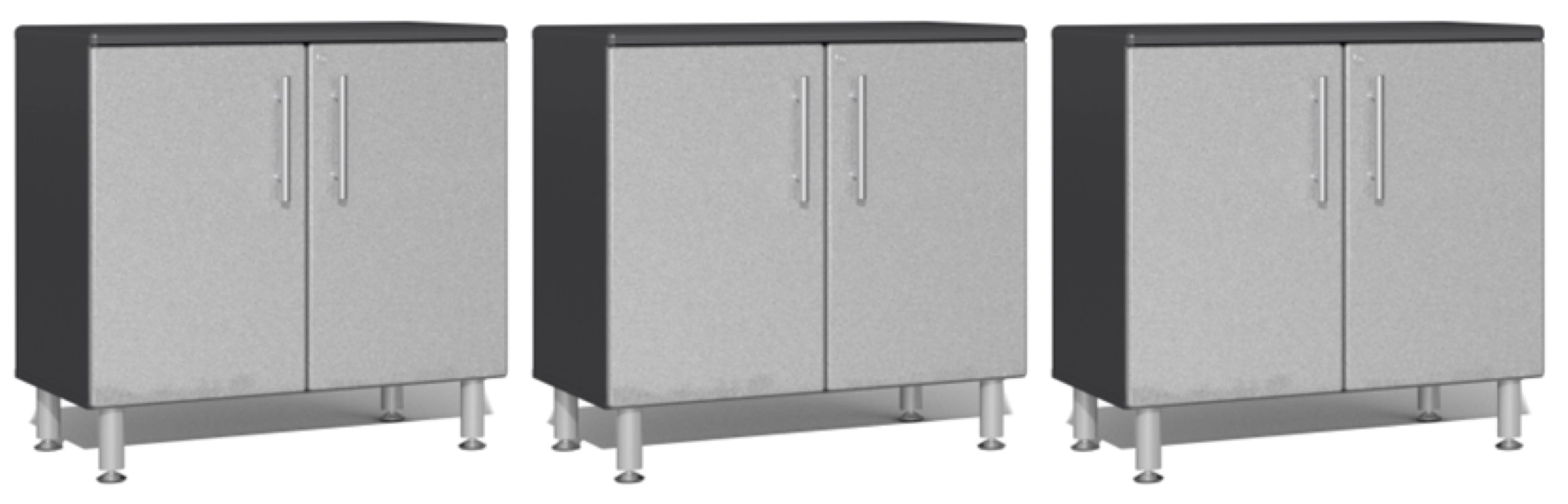 Ulti-MATE Garage 2.0 Series Silver 3-Piece Jumbo Base Cabinet Set - UG20030S
