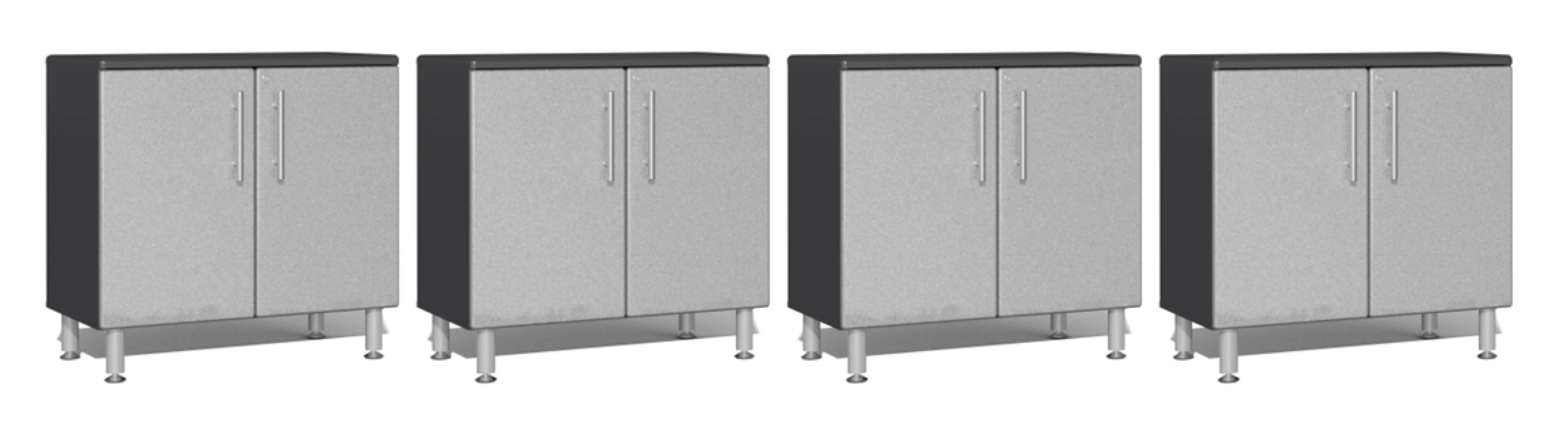 Ulti-MATE Garage 2.0 Series Silver 4-Piece Jumbo 2-Door Base Cabinet Set - UG29040S