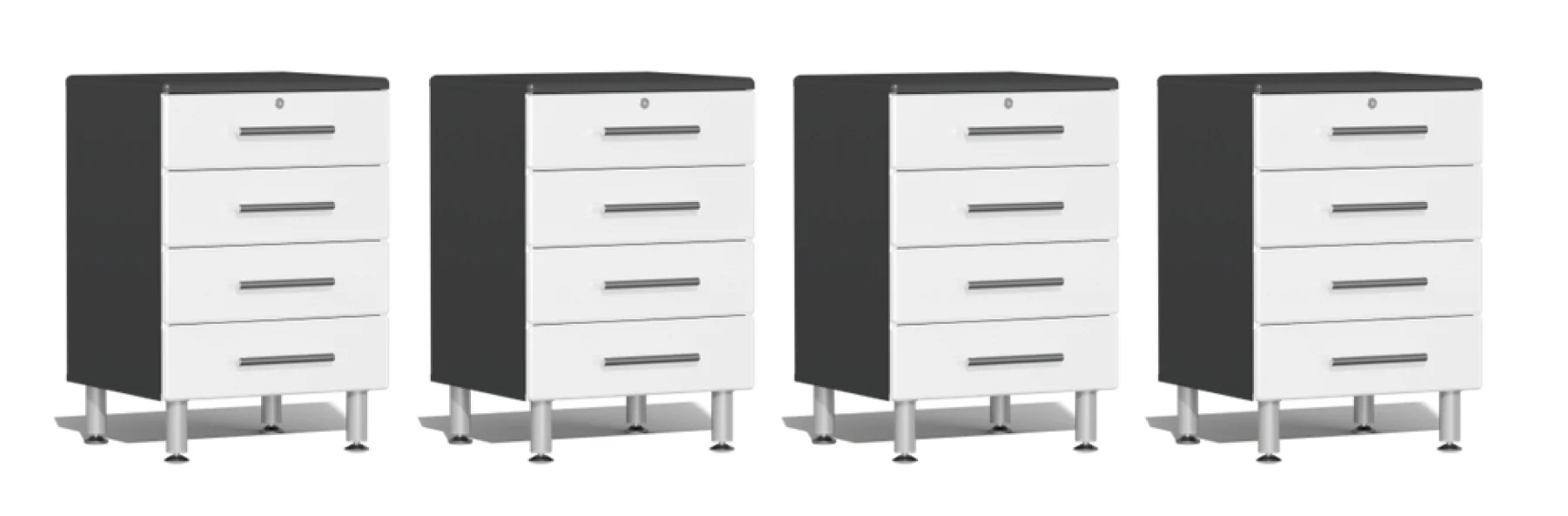 Ulti-MATE Garage 2.0 Series White 4-Piece 4-Drawer Base Cabinet Set - UG28040W