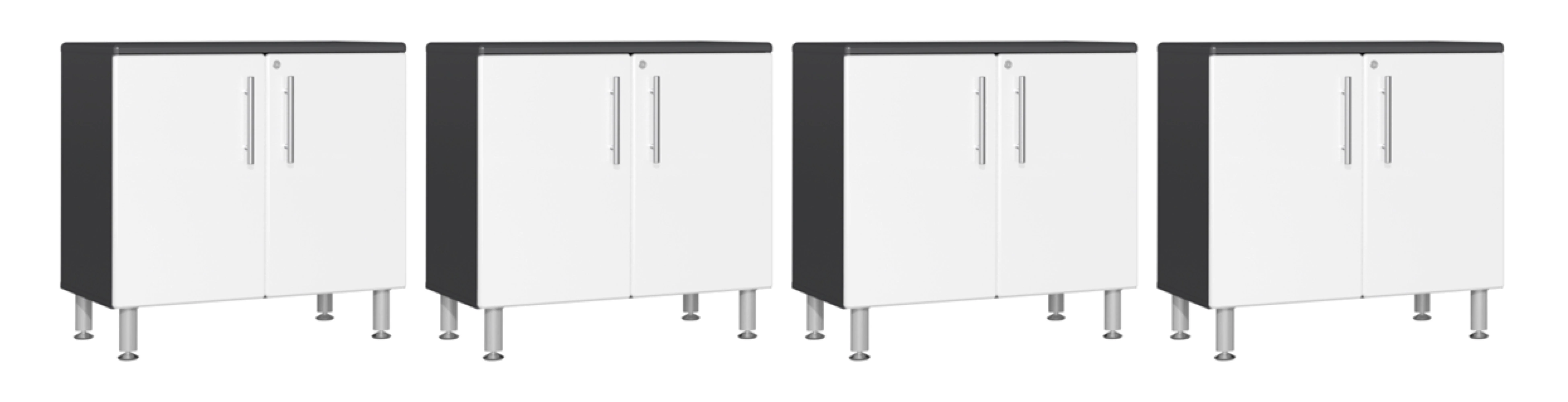 Ulti-MATE Garage 2.0 Series White 4-Piece Jumbo 2-Door Base Cabinet Set - UG29040W