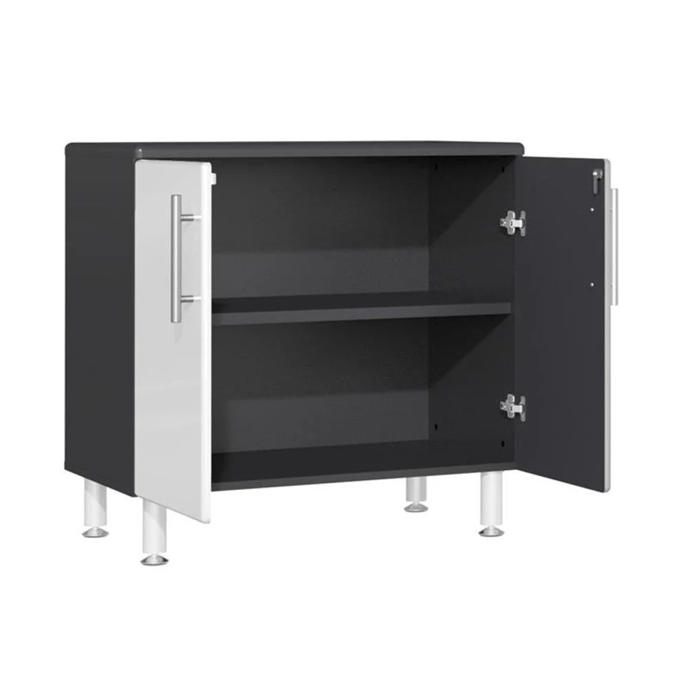 Ulti-MATE Garage 2.0 Series White Metallic 7-Piece Combo w/Bamboo Worktop - Image 3