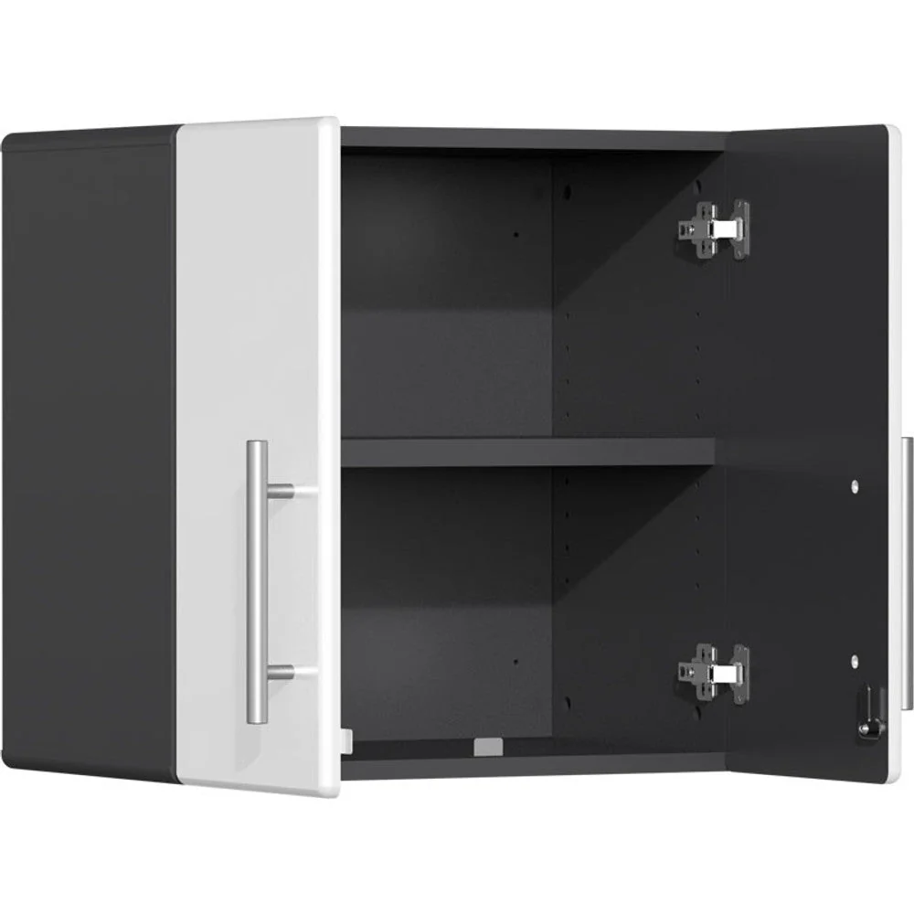 Ulti-MATE Garage 2.0 Series White Metallic 7-Piece Kit w/Bamboo Worktop - Image 3